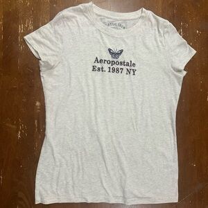 Aeropostale Heather Gray Tee with Butterfly Design